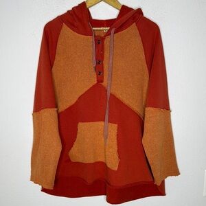 POL distressed patchwork orange size medium